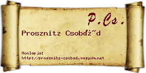 Prosznitz Csobád névjegykártya